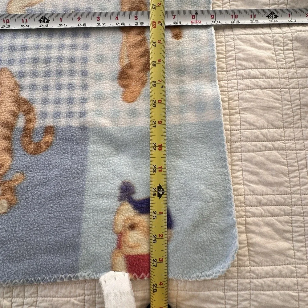 2 Vtg 1995 Disney Winnie The Pooh Baby Crib‎ Blanket Nursery Quilt Fleece USA